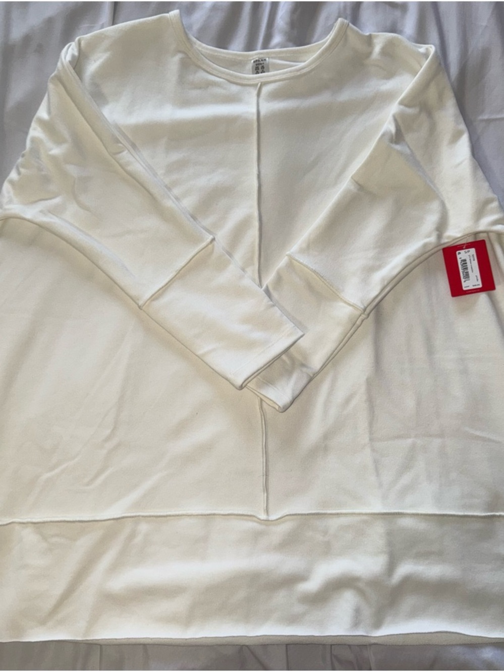SPANX Perfect Length Top Womens Small Dolman 3/4 Sleeve Shirt White
